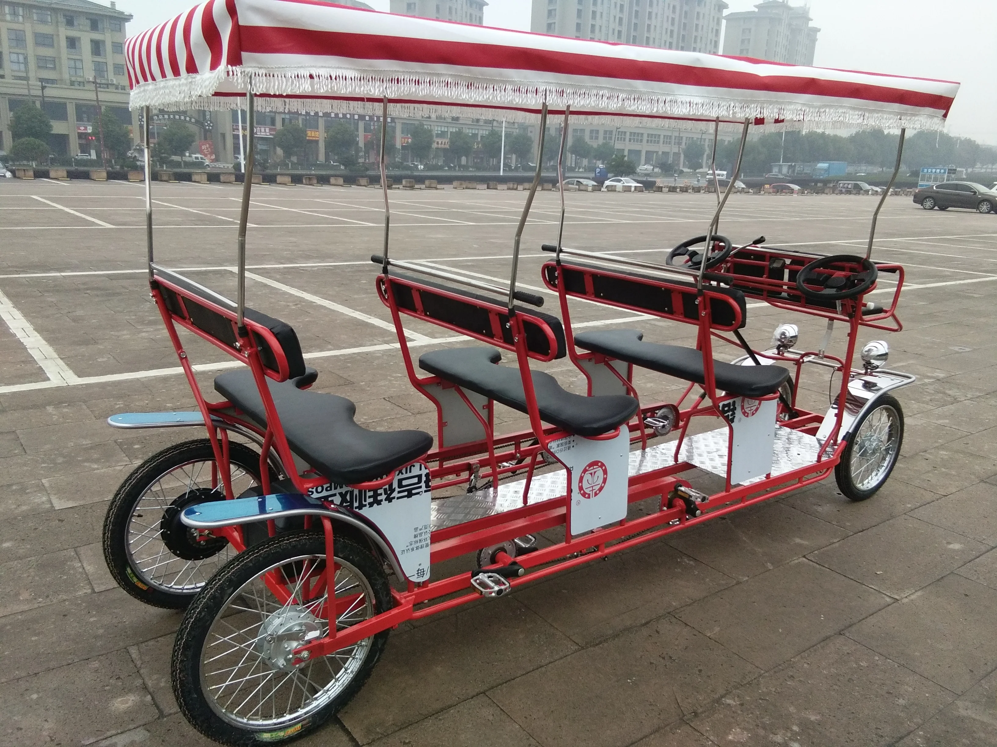 RENTAL EX-SIZE 6PERSONS  4WHEELS  SURREY BIKE WITH LED LIGHTS  QUADRICYCLE  BICYCLE