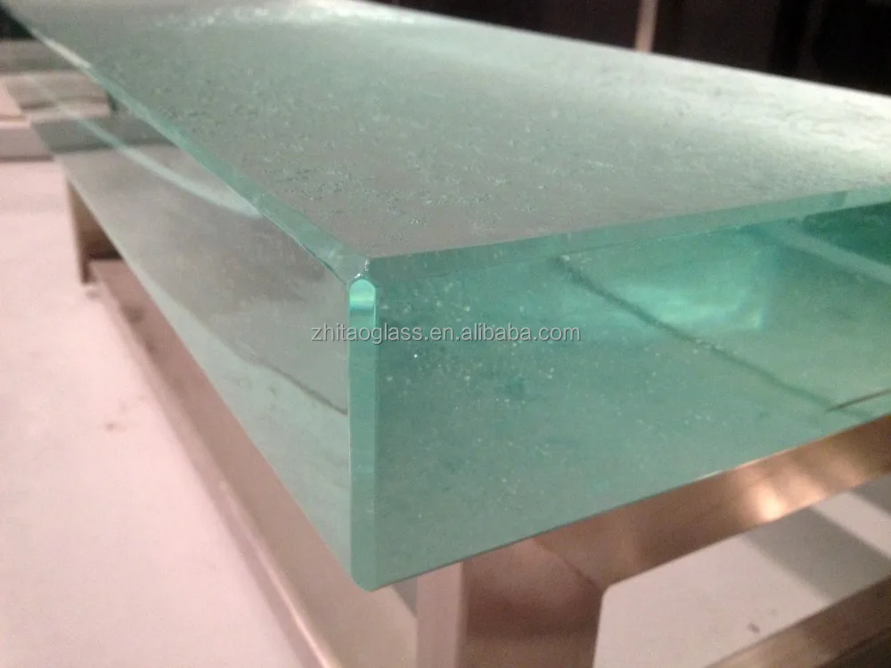 Frosted thick transparent glass ambry countertop