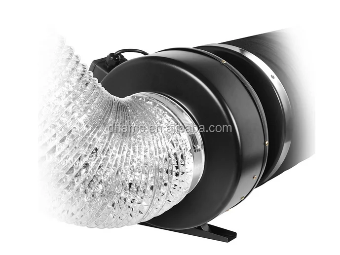 8 Inch Duct Inline Fan, 677 CFM, Strong Centrifugal Metal Duct Fan with Built-In Motor Speed Controller