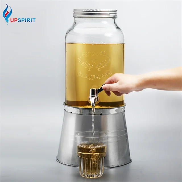 Top Sale Drinking Glass Jar 6L Mason Glass Juice Beverage Dispenser Jar with Tap