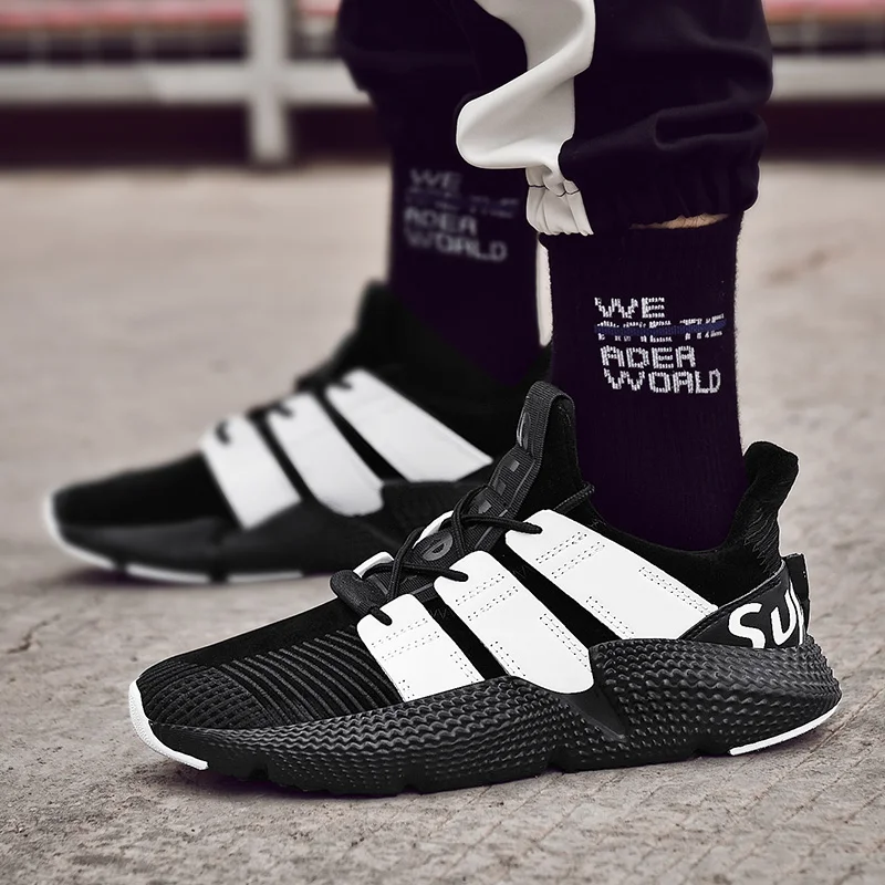 
2018 hot sale knitted upper men sports shoes and sneakers 