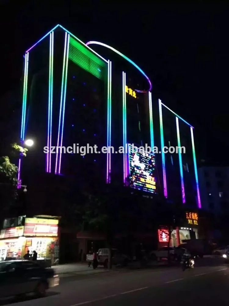 full color 16segments led building effect tubes for outdoor led project