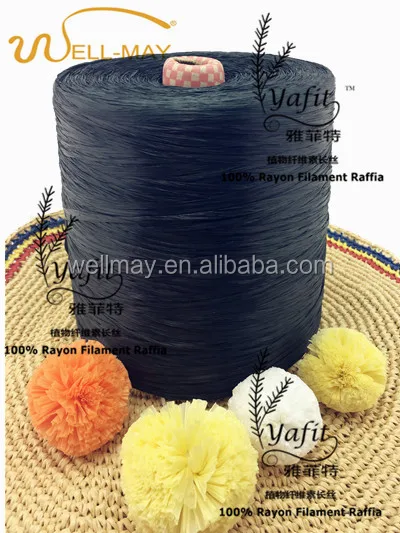 
YAFIT fancy yarn / rayon raffia 4000D Matte color-Black 74926 