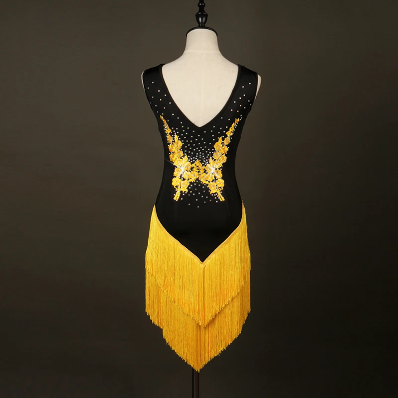 2023 new arrivals Hot Sale Sexy Sleeveless Women Girls Dance Wear Fringe Latin Dress