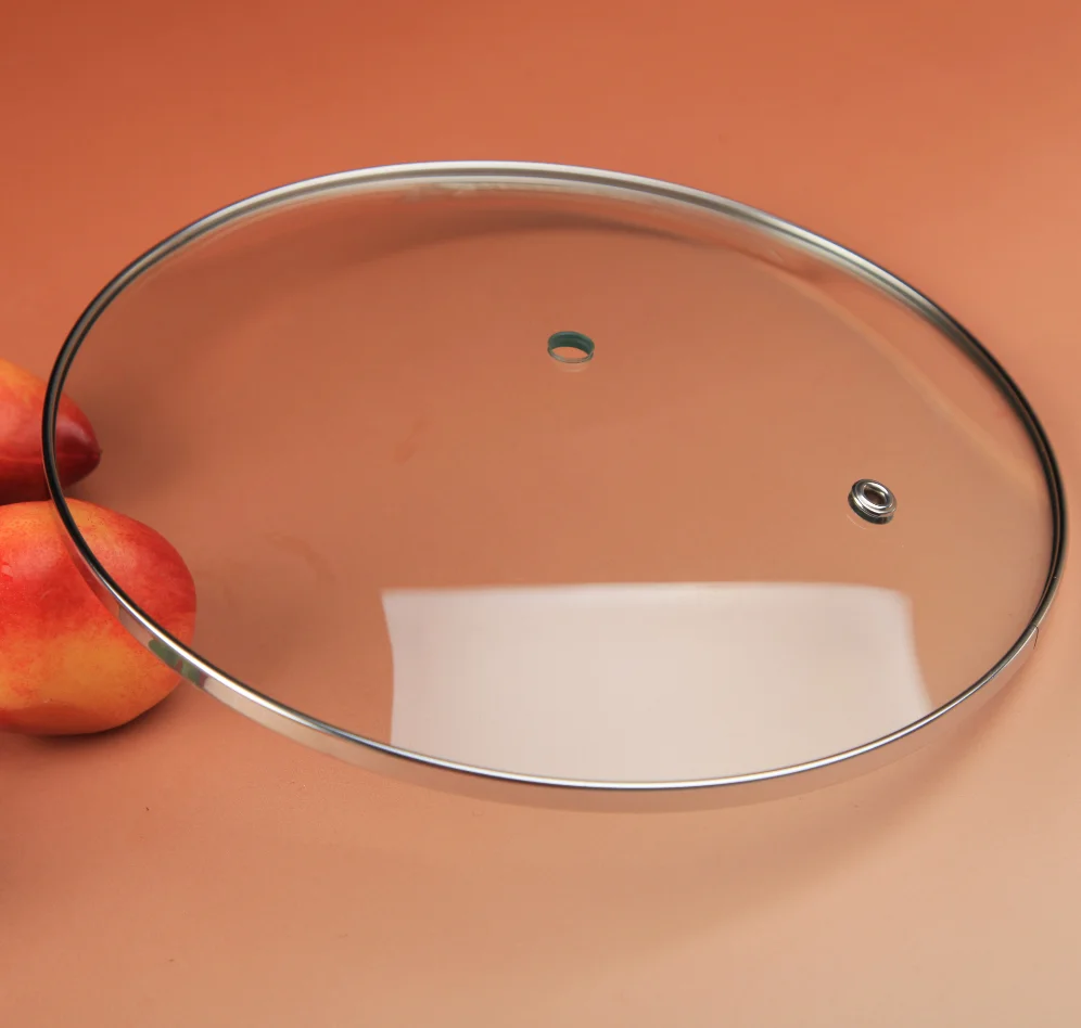 Good quality glass lid with steam hole for cover glass tempered