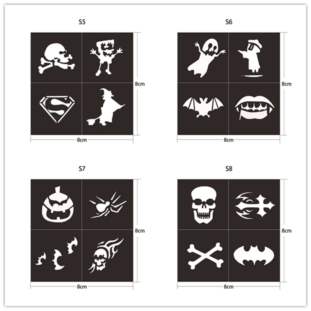 Hot selling airbrush reusable glitter tattoo stencil, henna stencils tattoo