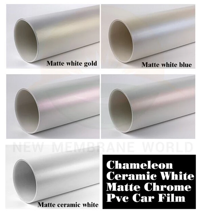 Matte Glossy White and Red Gold Purple Stretchable Car Chrome Matte Vinyl Film