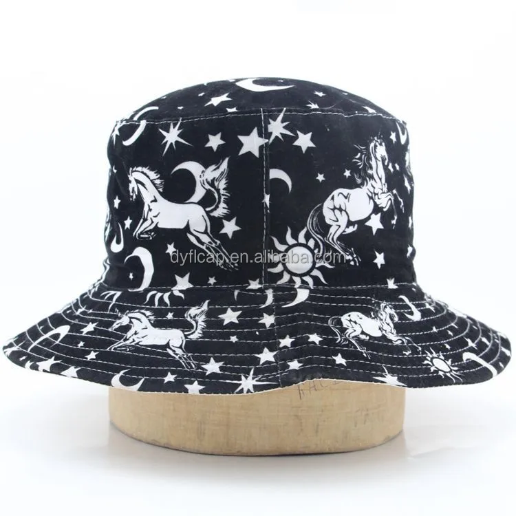 black white horse cartoon pattern outdoor fishing fisherman hat cap for baby kids