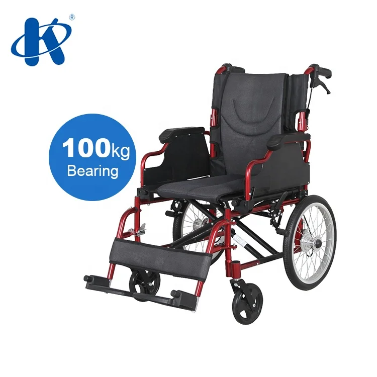 Kaiyang KY973LAH flip up PU armrest foldable backrest Aluminum wheelchair 41/46cm width Portable Aluminum Lightweight Wheelchair