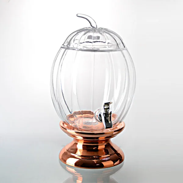 
5L Clear Glass Pumpkin Drink Beverage Dispenser with Tap 
