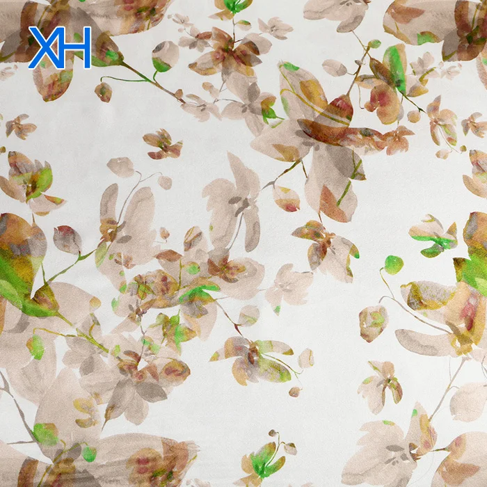 
2019 Hot Sale Washed Silk Fabric Pure Printing Satin Wholesale with Low Minimum by Xinhe Textiles 
