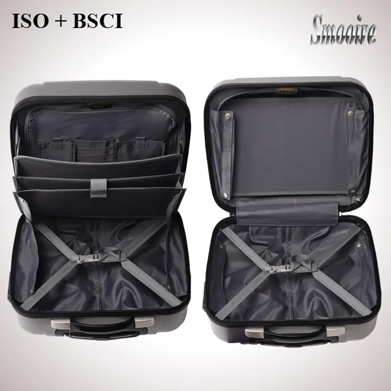15 inch business style 100% PC polycarbonate trolley computer bag