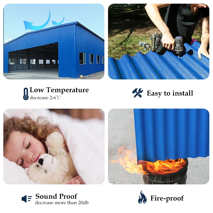 Heat Prooof Roof Sheet Rain protection Pvc Corrugated Plastic Roofing Sheet for Shed