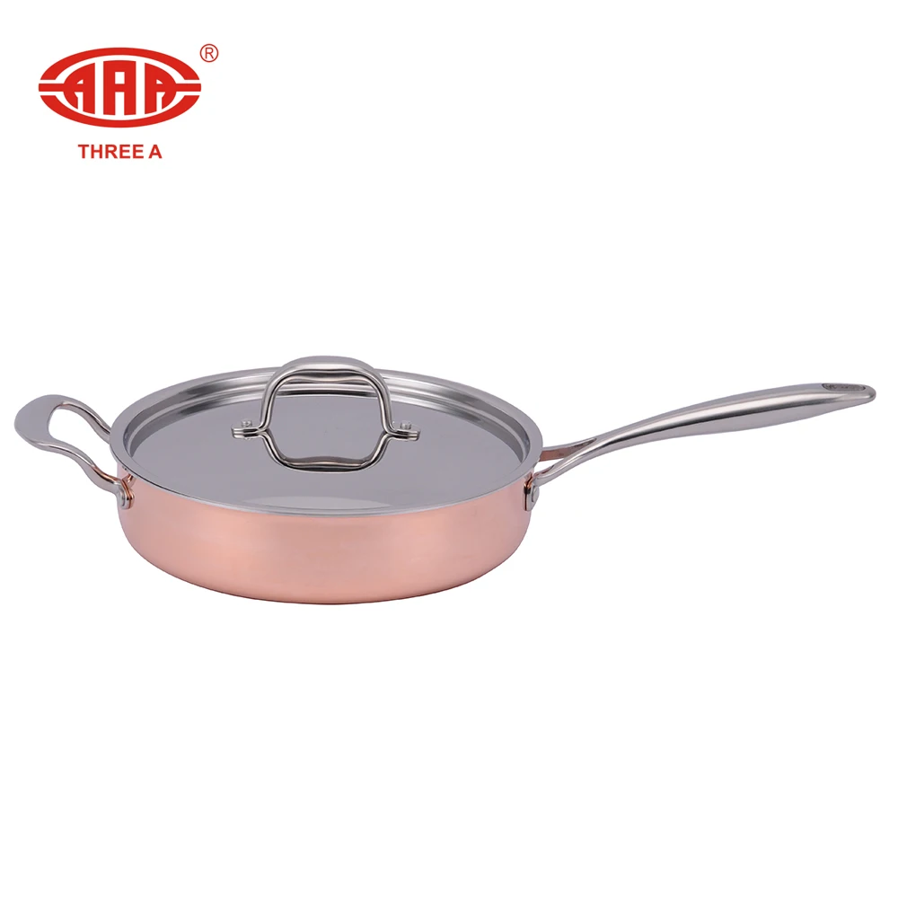 triply induction copper stainless steel saute pan