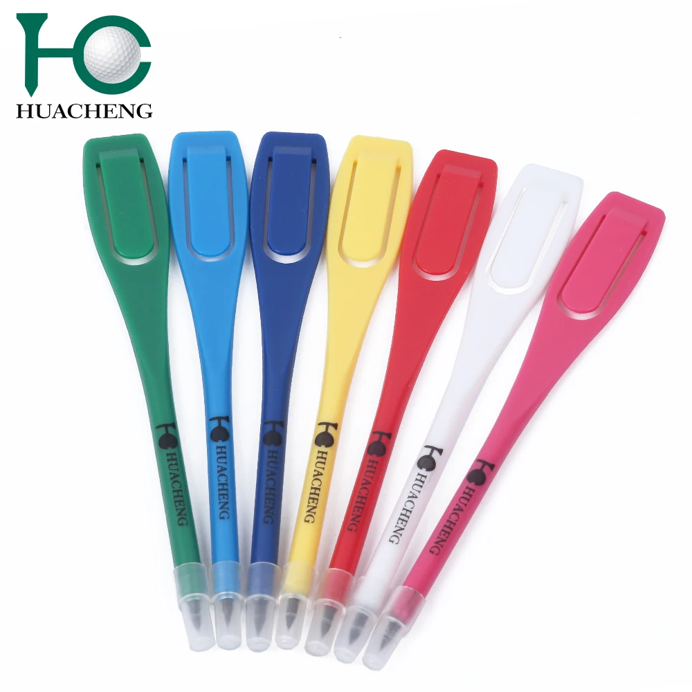 Colorful plastic golf pencils with cap in plain or with custom logo printing