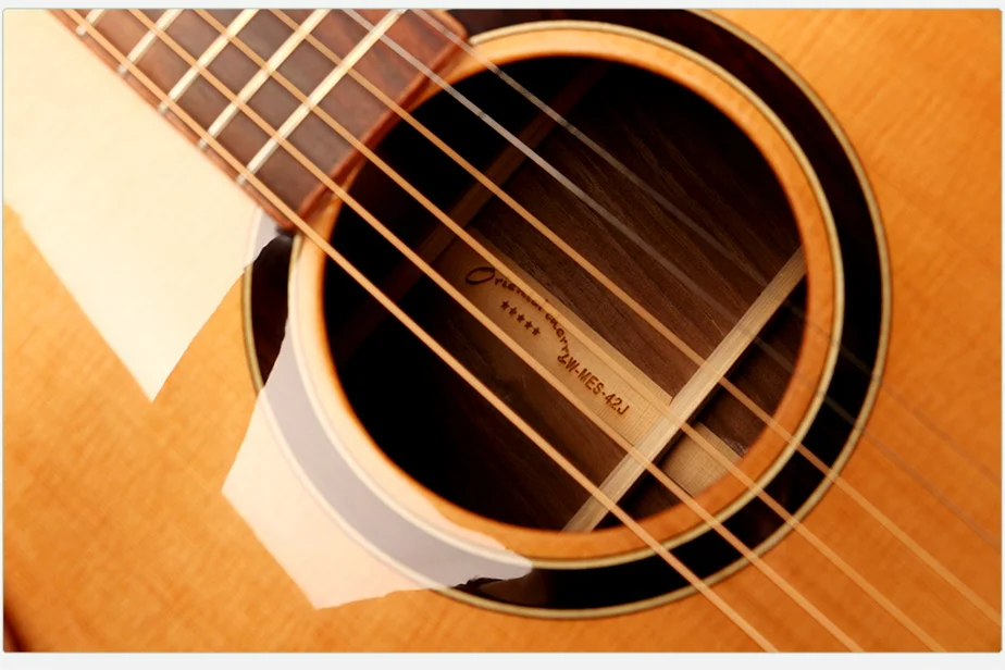 OEM China Guitar Factory Solid Wood Acacia Back Jumbo Acoustic Guitar