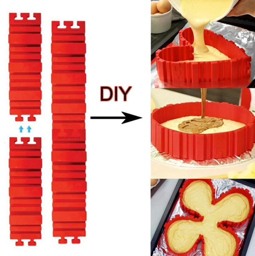 
4PCS hot sale nonstick magic best flexible silicone snake DIY baking mould cake tools 