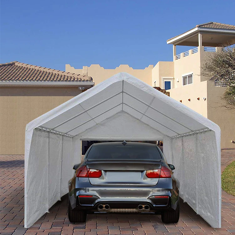 Patio 12 x 20-Feet Heavy Duty Carport, Car Canopy Shelter with Removable Side Panels, Doors and 8 Steel Legs