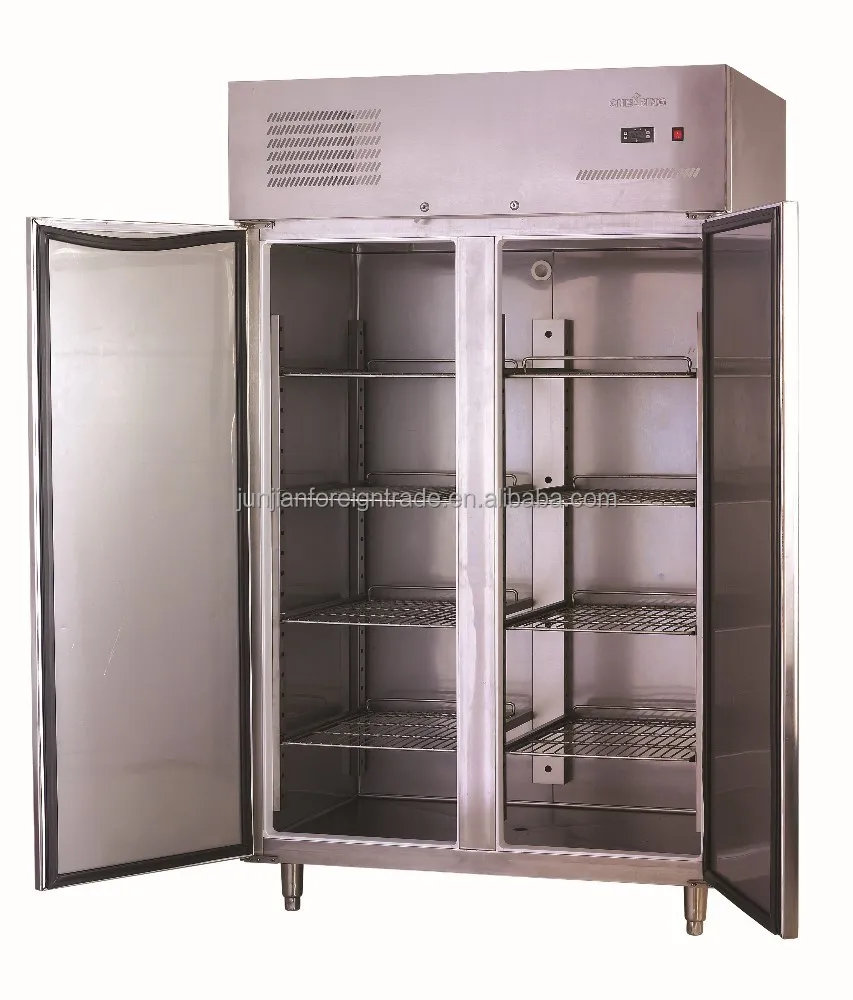 Catering equipment static or ventilated cooling system upright stainless steel commercial heavy duty refrigerator for restaurant