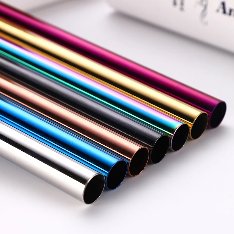 Reusable Colored Bubble Straw Smoothie Straws  12mm Fat Stainless Steel Straw
