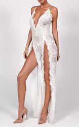 Indian New Long Party Beaded Evening Beautiful Women Open Breast Sexy Dresses