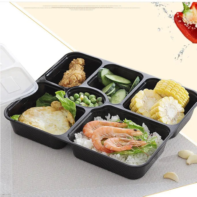 Контейнер для еды Bento с 4 отделениями безопасный пластиковый