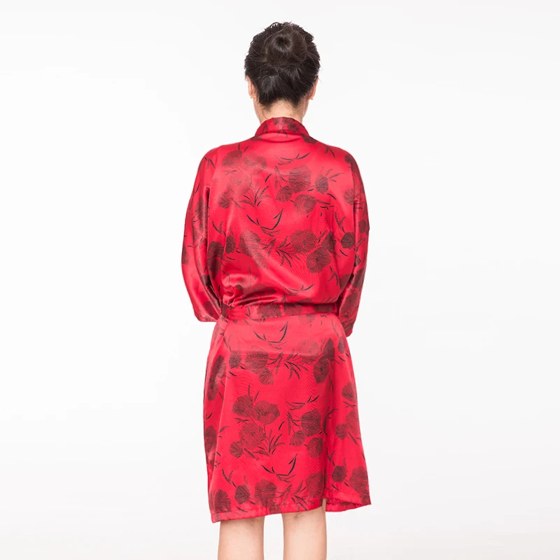 Vinnie New arrival silk kimono robe for men short satin