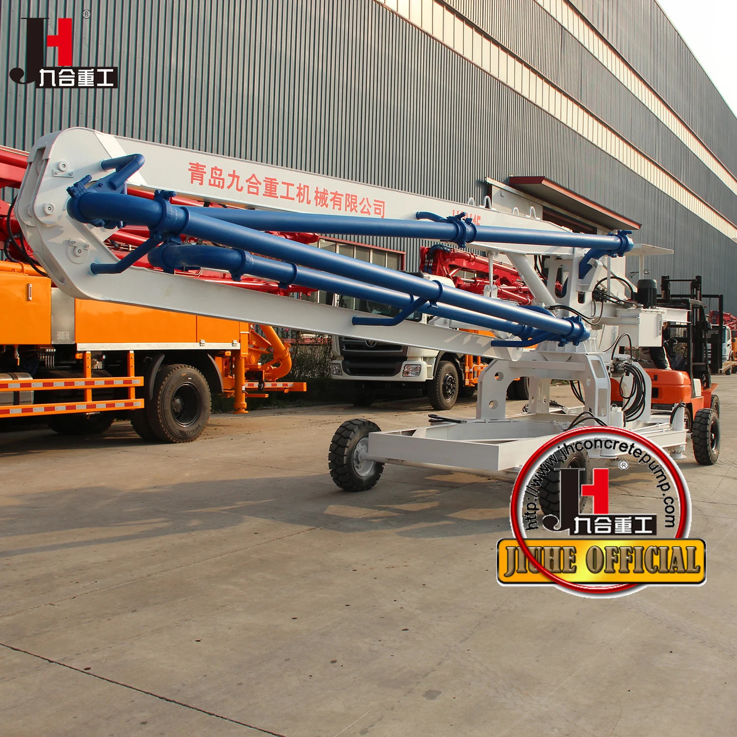 JH Brand 13m 15m 17m 18m 21m Mobile Concrete Placing Boom small mobile concrete boom pump work with concrete pump