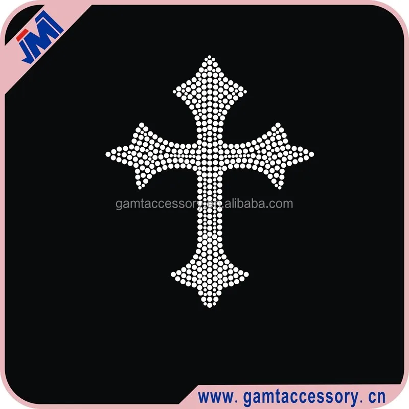 Wholesale Cross Crystal Rhinestone Transfer Iron on designs