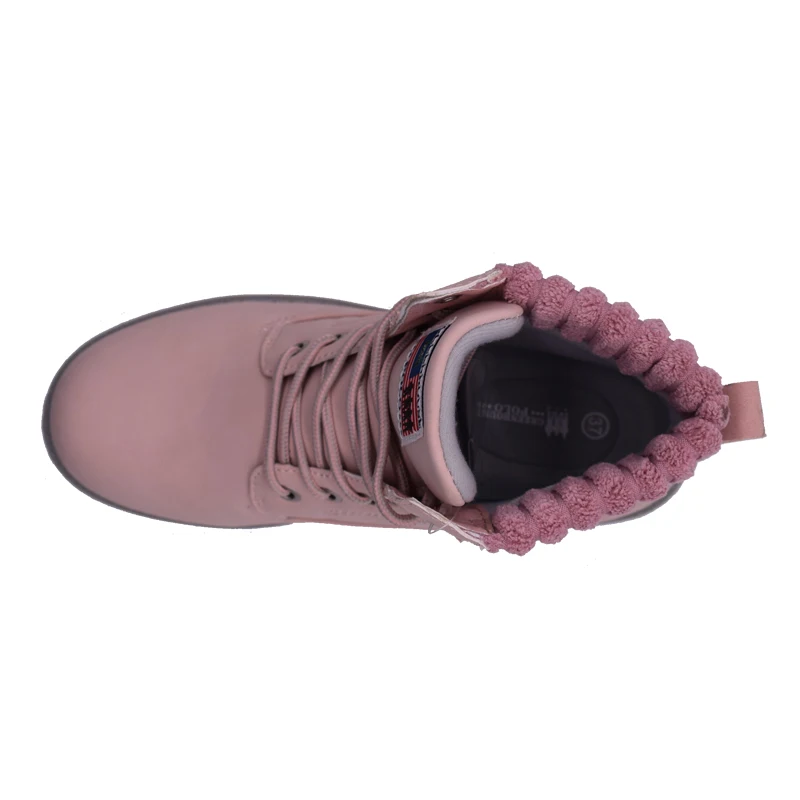 New  Boots Hiking Shoe Ankle Waterproof Work Woman Lace up Boots Comfortable leather shoes