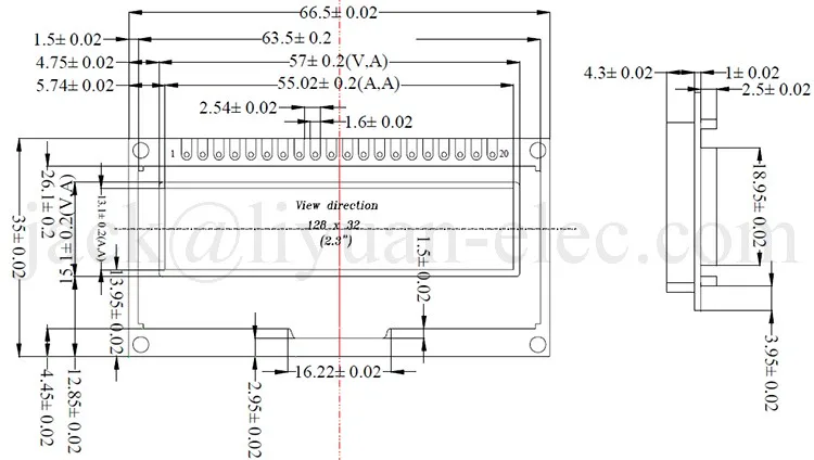 2 23 3 дюймов 128x32 LM230B-128032 ЖК светодиодный oled дисплей экран