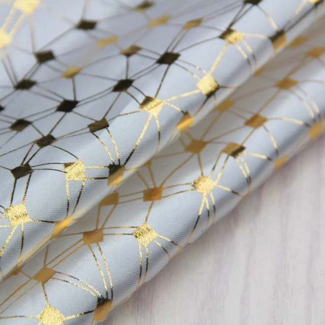 100% Polyester Stretch Shiny Color Gold foil/Silver foil printing fabric for Upholstery Fabric/Cloth