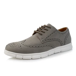 Baolite New Hollow out design breathable suede leather men casual shoes