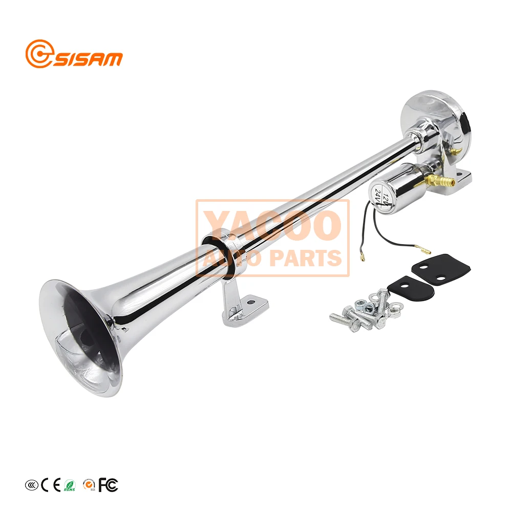 Long Single Silver Digital Controlled Trumpet Seger Air Horn Electronic Zinc-alloy Chrome Horn