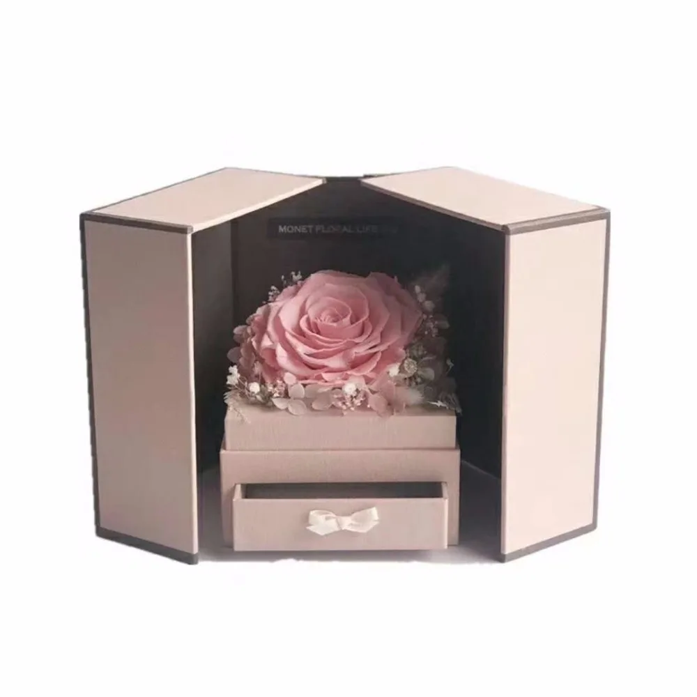 Ecuador preserved roses gift in double door flower box