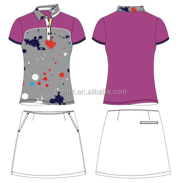 
 Летняя футболка для гольфа плюс юбка женский спортивный комплект  