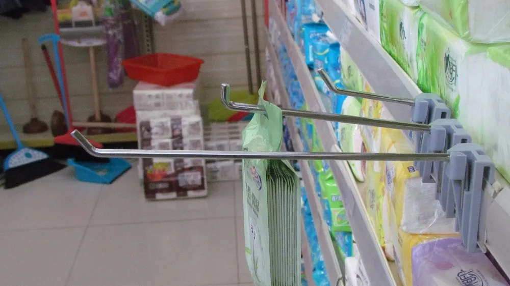 Wholesale Supermarket Retail Metal Wire Display Shelf Pegboard Slatwall Hanging Display Gondola Hooks