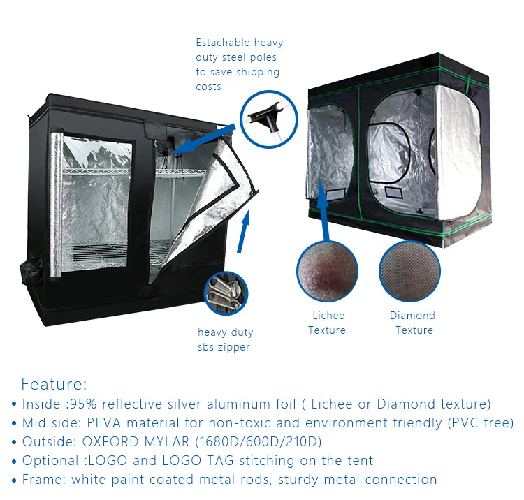 high quality & efficiency 3x3 indoor grow tent for hydroponic plants growing