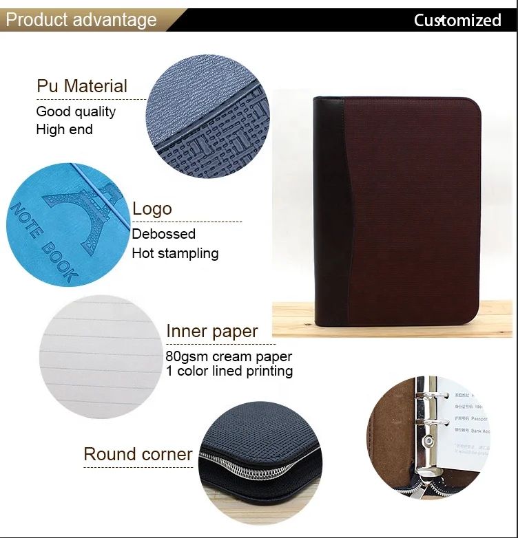 
Portfolio With Power Bank police leather envelope portfolio folder with tri-fold 