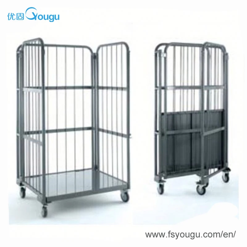 
Industrial customized transporting stainless steel pallet cage /wire mesh basket/storage roll container 