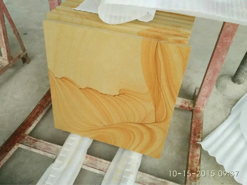 
Yellow Wooden Vein Sandstone Tiles Slabs 