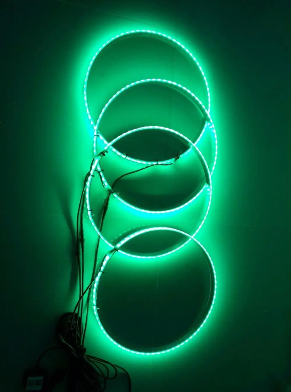 
IP68 Illuminated RGB Color Chasing RF remote control LED Wheel Ring light 