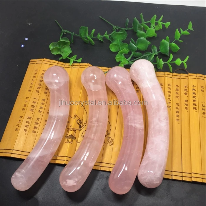 Натуральный фаллоимитатор из розового кварца, лечебный кристаллический массажный палочка yoni