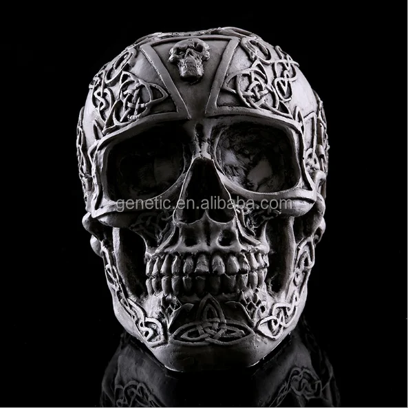 PROMOTIONAL 3D ANTIQUE WEATHERING RESIN HUMAN SKULL SKELETON HEAD HOLIDAY GIVEAWAY HALLOWEEN DECORATIVE STATUE MODELS GIFTS