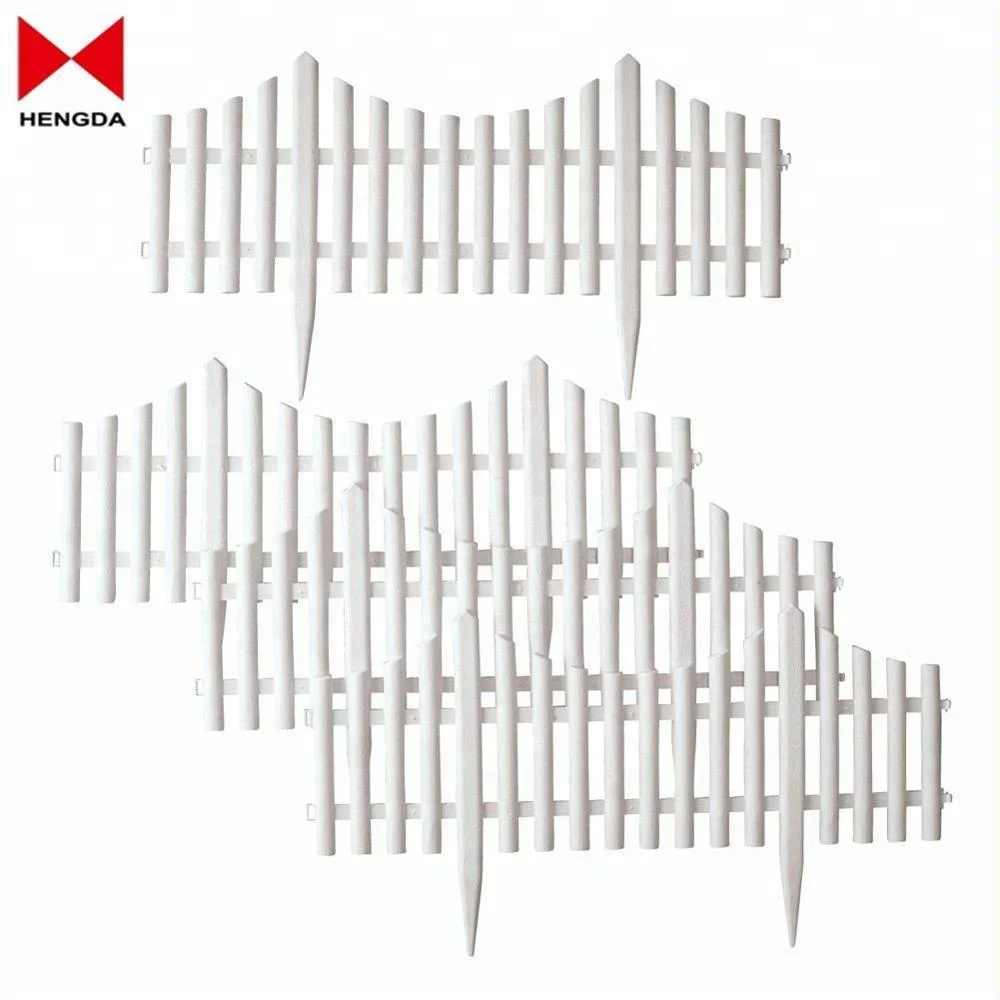 Outdoor white Flexible decorative plastic picket fence hedge barrier Border for Garden Landscape Edging Pathways