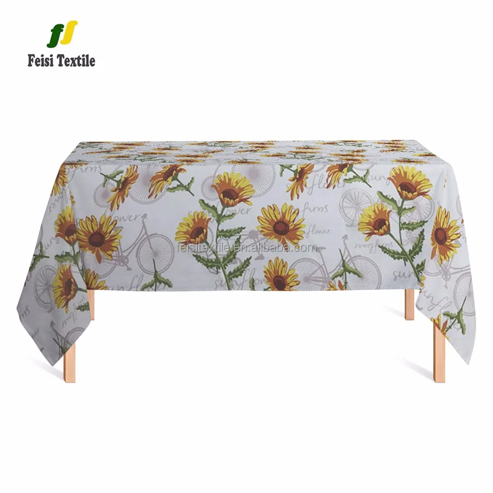 Wild chrysanthemum flower mum yellow tablecloth for dining table