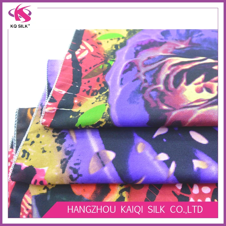 
Hot Sale Habotai Silk Abstract Floral Printed Silk Fabric Fashion Fabric 2017 