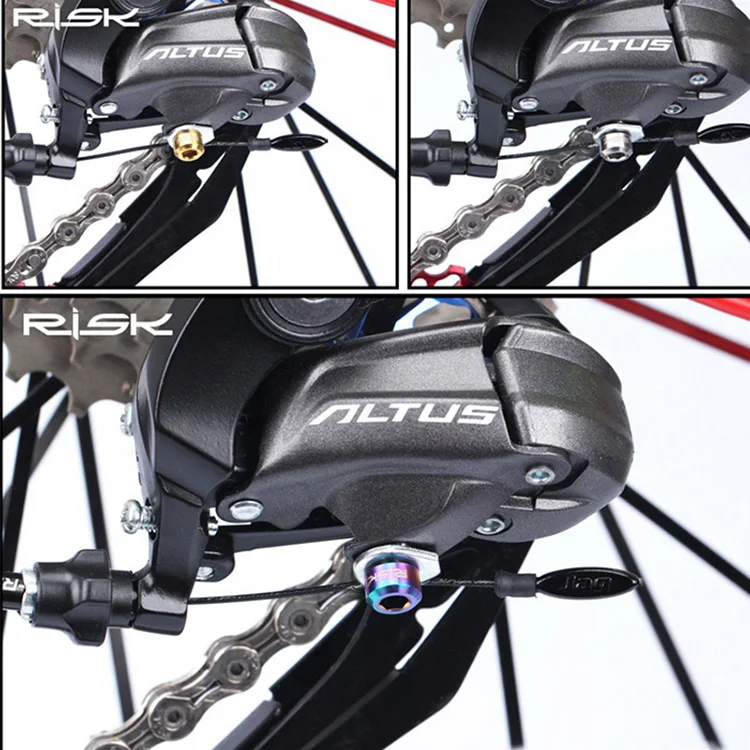 RISK 2PCS M5*9mm Titanium alloy Stem Bolts For Bike MTB Bicycle Stem Seatpost Clamp Screws Fixed Bolts Bike Parts 2pcs/box