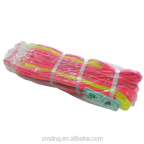 1ton - 50 tons heavy duty polyester soft round sling/endless loop round sling
