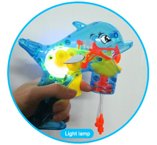 
Automatic bubble maker gun with light electric dolphins bubble gun 